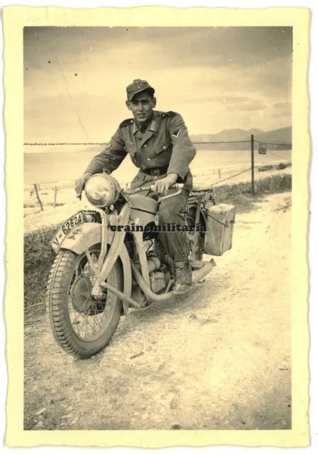 Orig Foto Gebirgsj Ger Kradmelder M Bmw Motorrad Am K Ste