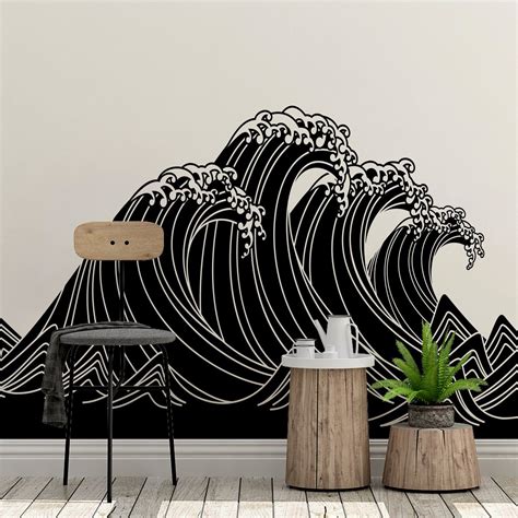 Japanese Typhoon Wave Abstract Vinyl Wall Decal Sticker 6110 Wall