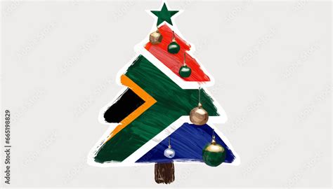 South African Merry Christmas Flag Of South Africa In The Shape Of A