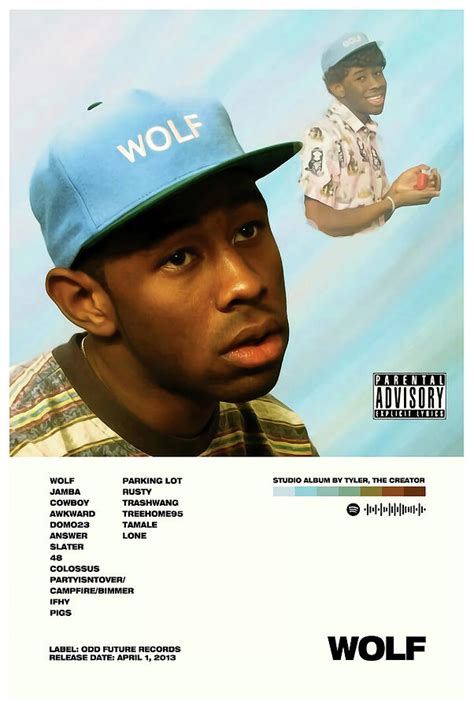 Wolf Album Poster Tyler. The Creator Poster Minimalist Music Poster ...