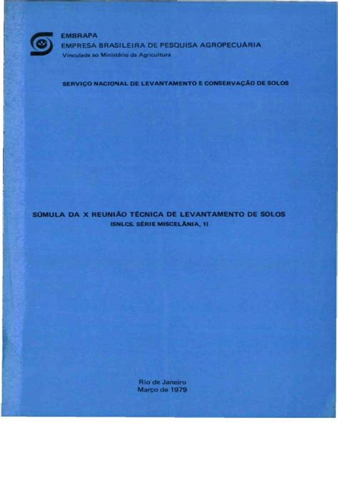 PDF SÚMULA DA X REUNIAO TÉCNICA DE LEVANTAMENTO DE SOLOS DOKUMEN TIPS