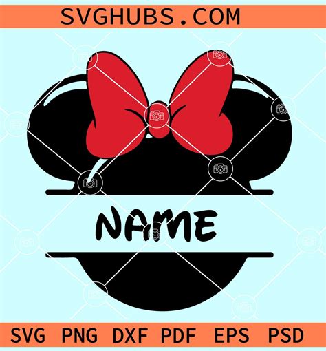 Minnie Mouse Name Frame SVG Minnie Mouse Monogram Svg