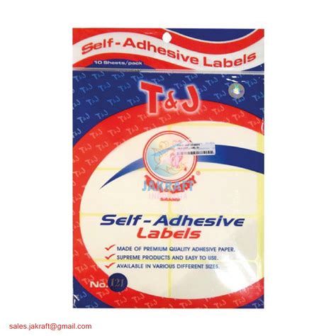 Label Self Adhesive Labels T J No Hvs Putih X Mm Tj