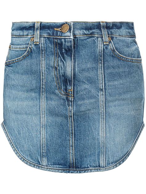 Pinko Logo Patch Denim Miniskirt Blue Farfetch