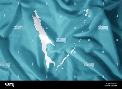 Sakhalin Stylish Waving And Closeup Flag Illustration Perfect For