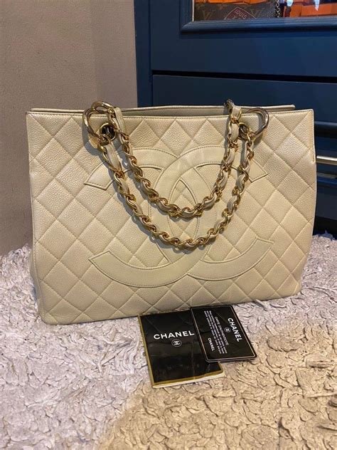 Chanel Gst Vintage Beige Caviar Beige Ghw 4 Vg On Carousell