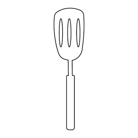 Premium Vector Slotted Kitchen Spatula Fry Cook Line Doodle