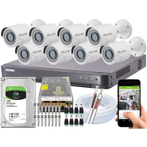 Kit Cftv 8 Câmeras Full Hd 1080p 2mp Hikvision Ds 7208 Hghi Gravador