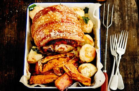 Roasted Pork Leg - Crackling & Roasted Vegetables | Seven Point Pork