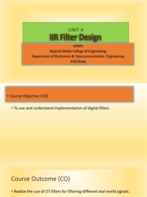 Unit 4 DSP Iir Filter Design | PDF | Filter (Signal Processing ...