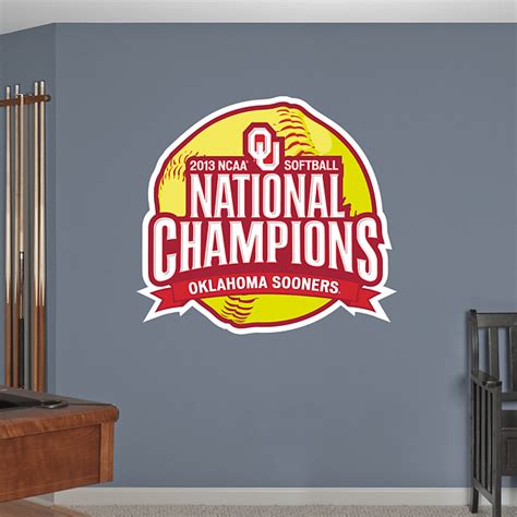 Oklahoma Sooners 2013 NCAA® Women's Softball Champions Logo Wall Decal ...