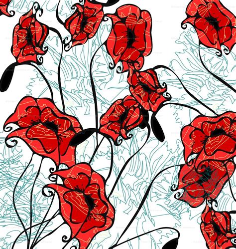 Colorful Fabrics Digitally Printed By Spoonflower Poppies Fabric Easy Sewing Spoonflower