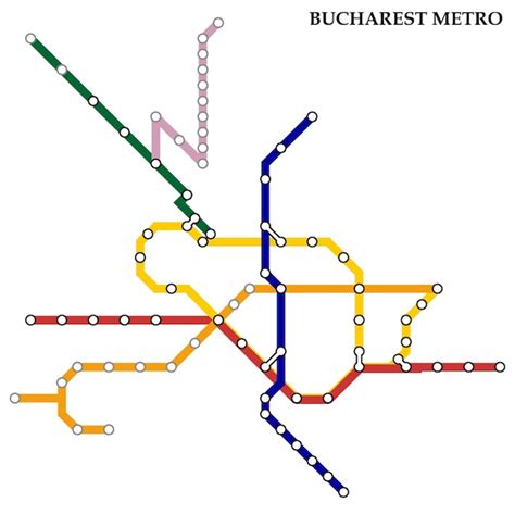 Premium Vector Map Of The Bucharest Metro