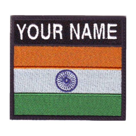 India Badge Custom Flag Embroidered Sew On Patch Personalised Badges