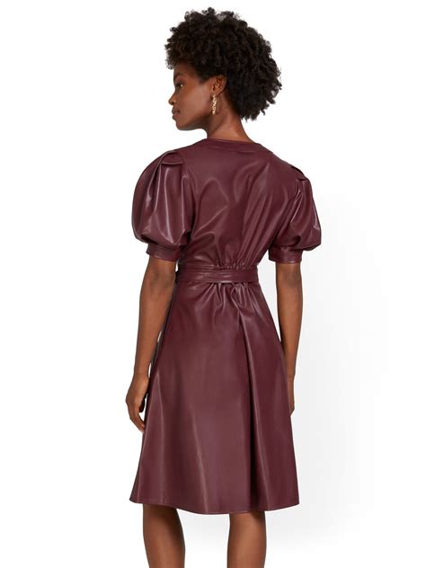 Faux Leather Wrap Dress New York And Company