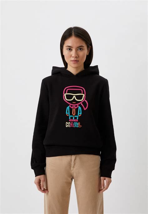 Купить Худи Karl Lagerfeld цвет черный за 18300р. с доставкой