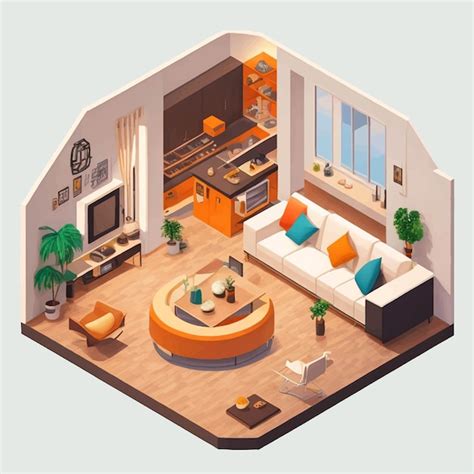 Premium Vector Isometric Living Room