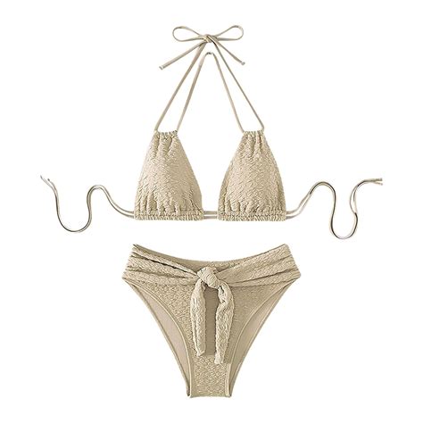 GYUJNB Women Halter String Bikini Set Sexy Women S Solid Color Lacing