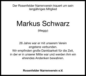 Traueranzeigen Von Markus Schwarz Schwarzw Lder Bote Trauer