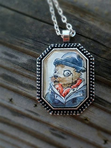 Otter necklace. Distinguished Otter Gentleman with by SkipperBay Monocle, Ink Illustrations ...