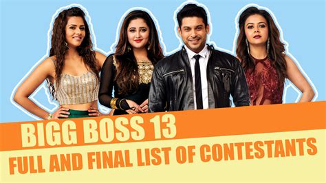 Bigg Boss 13 Full And Final List Of Contestants Tv Times Of India Videos