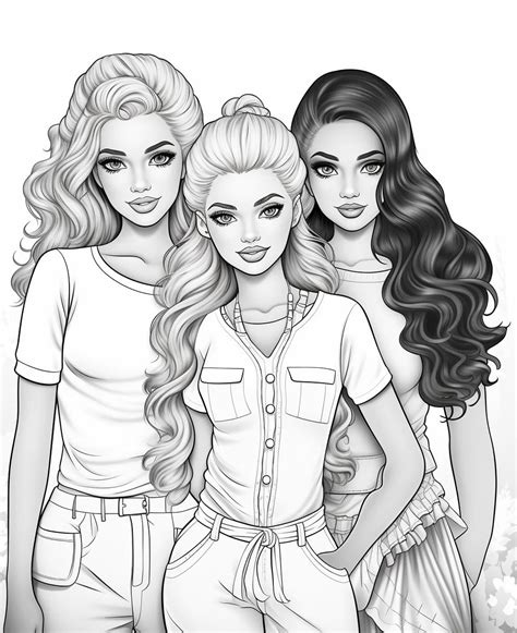 Free Coloring Page Of Beautiful Barbie Doll Free Printables In 2024 People Coloring Pages