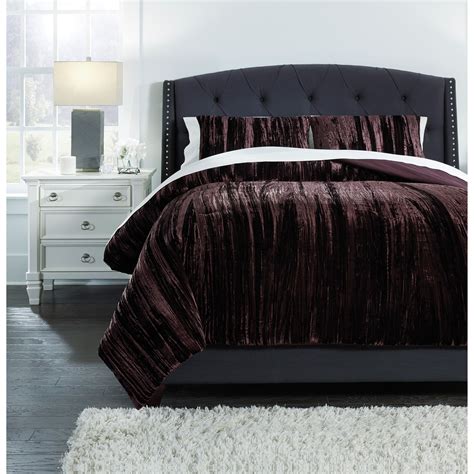 Ashley Furniture Signature Design Bedding Sets Q764003K King Wanete Wine Comforter Set | Del Sol ...