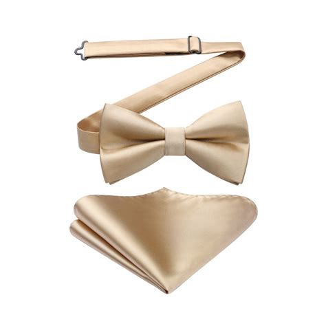 Solid Pre Tied Bow Tie 02 Champagne Hisdern