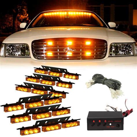 Amber White White Amber 54 LED Emergency Vehicle Strobe Flash Lights