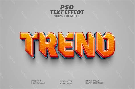 Trend Damaged Orange Metallic D Text Effect Free Photoshop Psd File