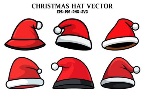 1 Santa Claus Hat Vector Clipart Bundle Designs And Graphics