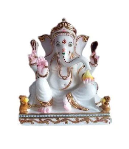 Feet Color Painted Religious Marble Ganesha Statue At Inr In