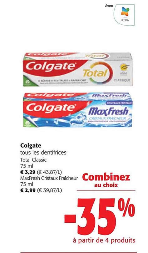 Promo Colgate Les Dentifrices Total Classic Chez Colruyt Icatalogue Fr