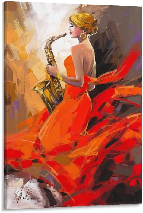 Posters For Room Aesthetic Sexy Woman Playing Saxophone Poster Print Canvas