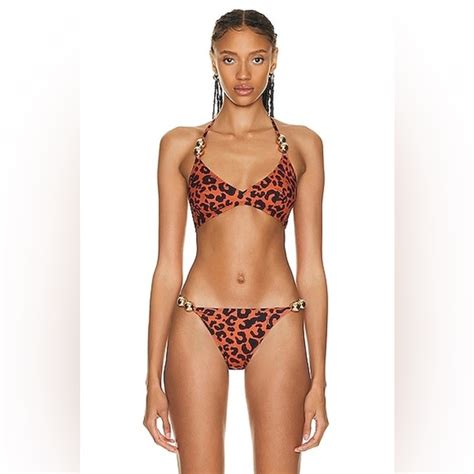 Wolford Swim Wolford Swim String Bikini Top Bottom Brief Gold