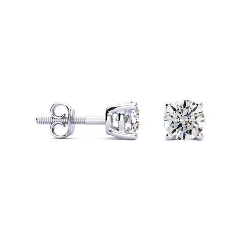 1ct Hearts & Arrows Diamond Earrings In 18k White Gold, G/h, Si1/si2 ...