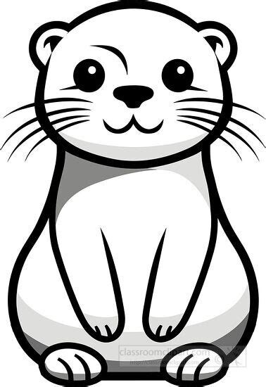 Animal Outline Clipart-otter animal black outline clip art