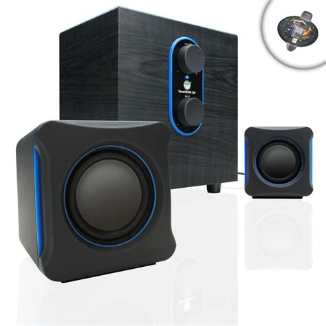 Gaming Computer Speaker System w/ USB Power , Subwoofer & Satellite ...