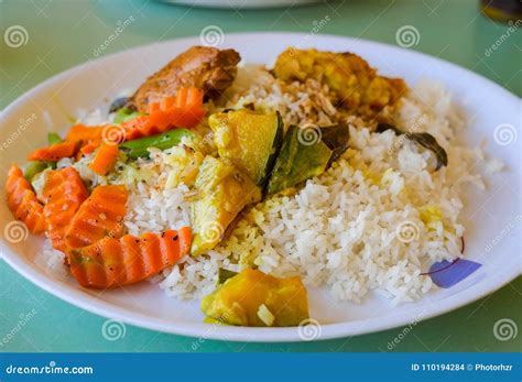 Sri Lankan Rice and Curry Dish Stock Photo - Image of arrangement ...