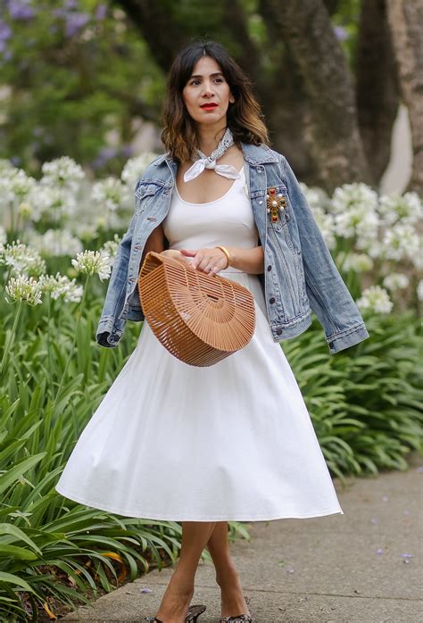 Buy White Dress And Jean Jacket In Stock