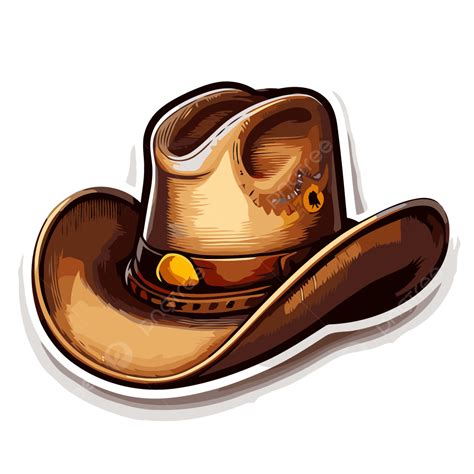 Cartoon Cowboy Hat Sticker Vector Clipart Hat Clipart Cartoon Clipart