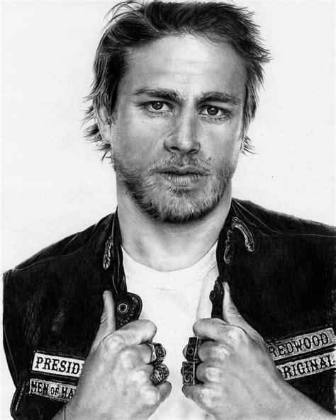 My Pencil Portrait Of Charlie Hunnam As Jax Teller From Sons Of Anarchy