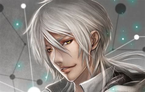 Wallpaper Guy White Hair Grin Amber Eyes PSYCHO PASS Makishima