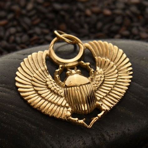 Scarab Charm Bronze Egyptian Charm Solid Bronze Scarab Pendant Rebirth