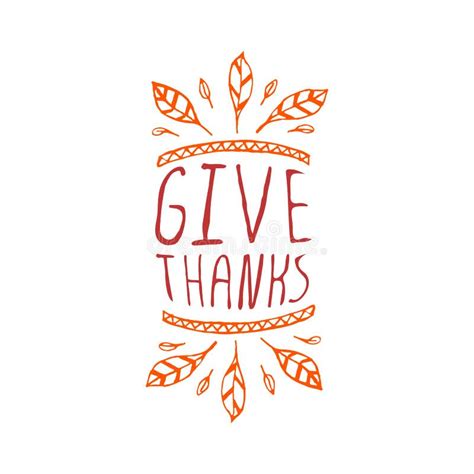 Give Thanks Typographic Element Stock Vector Illustration Of