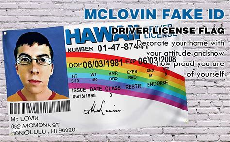 Funny Mclovin Id Flag Fake Driver License3x5 Ft Tapestry Banner Meme