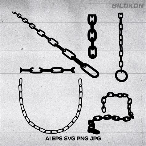 chains silhouette set svg vector masterbundles