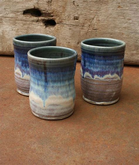 Ceramic Cup Hand Thrown Pottery Cup Makes A Great Tumbler For Blue