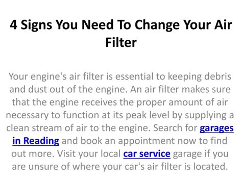 Ppt Signs You Need To Change Your Air Filter Powerpoint