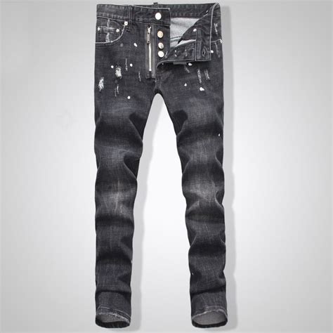 2019 Wholesale Top Mens New Biker Oil Printed Jeans Classic Mens